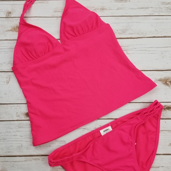 MAKE AN OFFER Old Navy hot pink macrame tankini - Picture 2 of 8